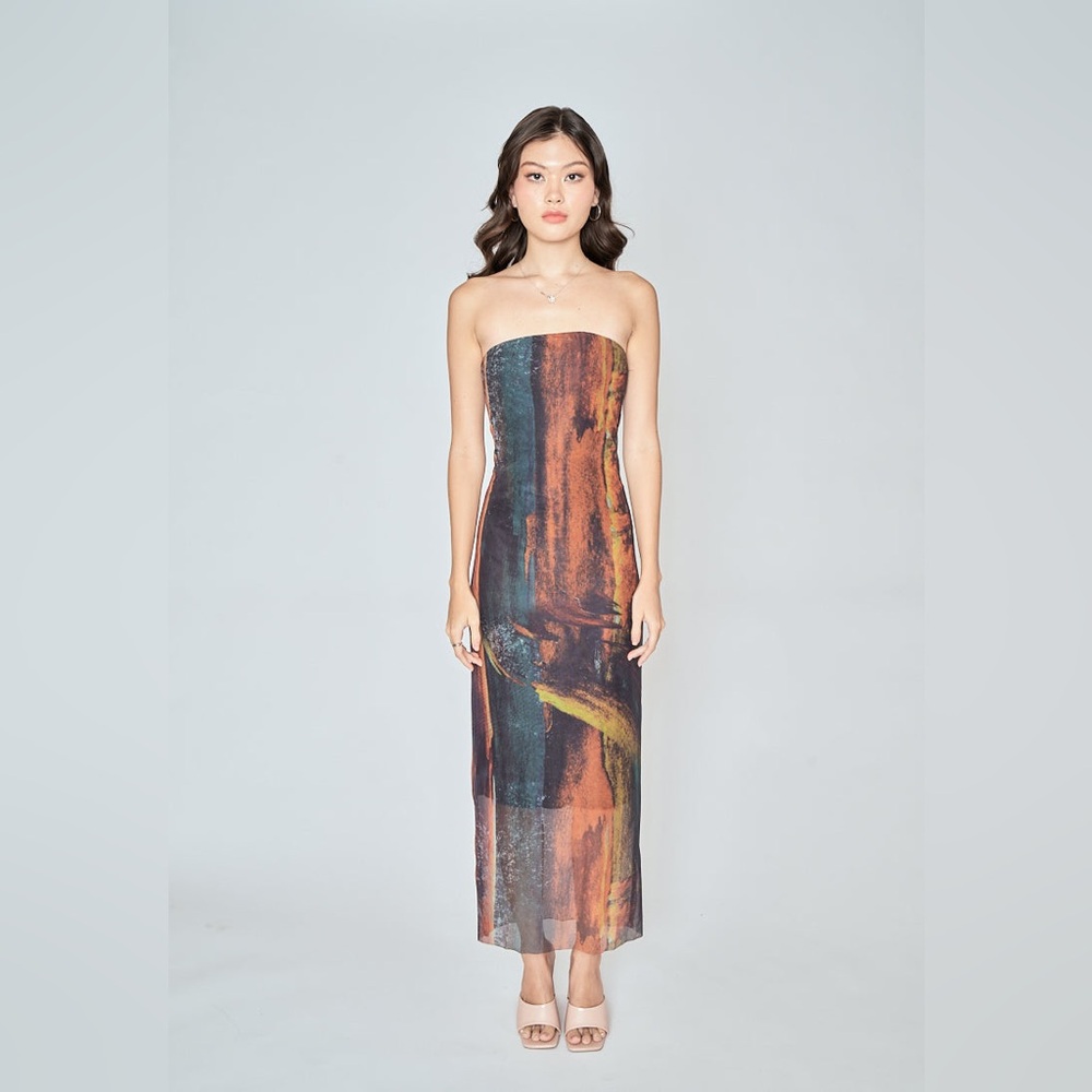 Abstract Multicolor Maxi Dress - Picture 3 of 6